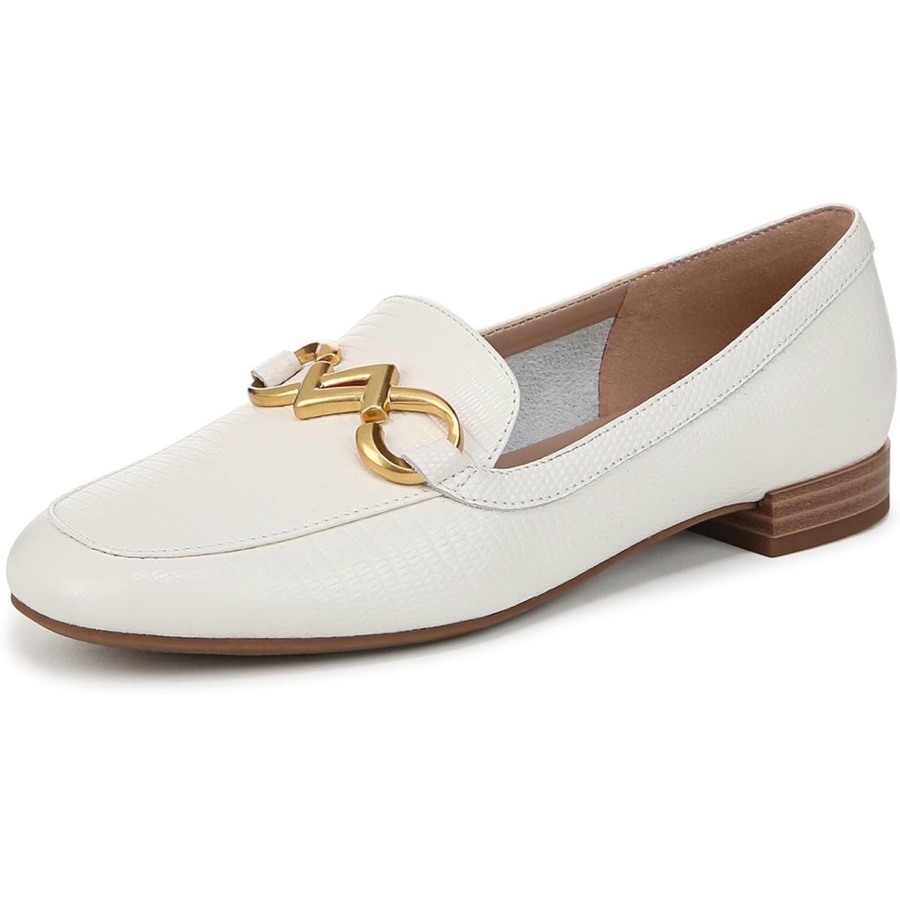 NWT Naturalizer Womens Warm White Lizard Leather Jovie Loafer in Size 7
